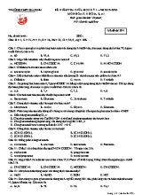 Đề kiểm tra giữa học kỳ I môn Hóa học Lớp 12 Khối A, B, A1 - Mã đề 891 - Năm học 2019-2020 - Trường THPT Gia Định